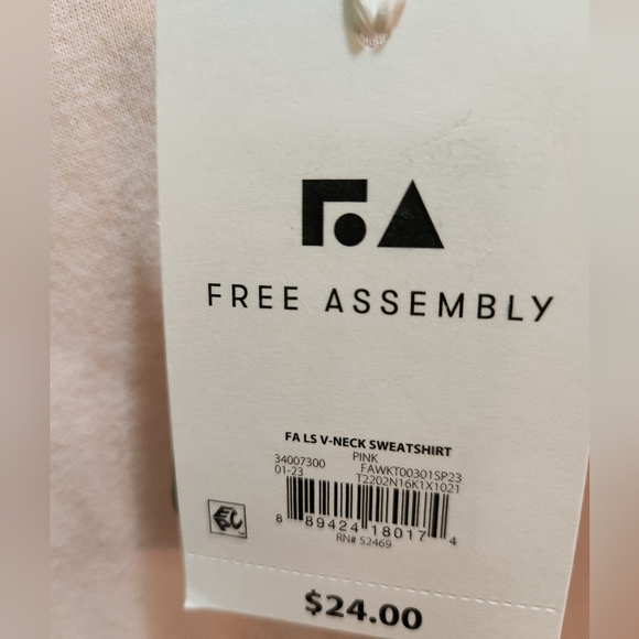 Women's V-Neck Sweatshirt with Long Sleeves NWT - Picture 4 of 4